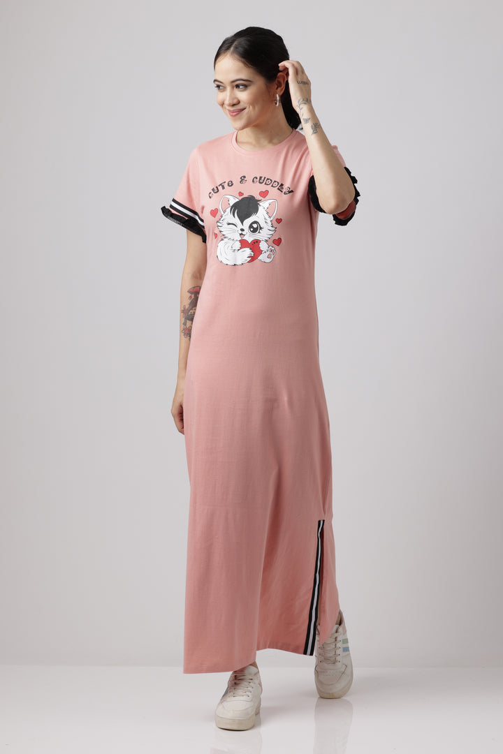 Snooze Style Dress Rose Tan Comfortable Night dress