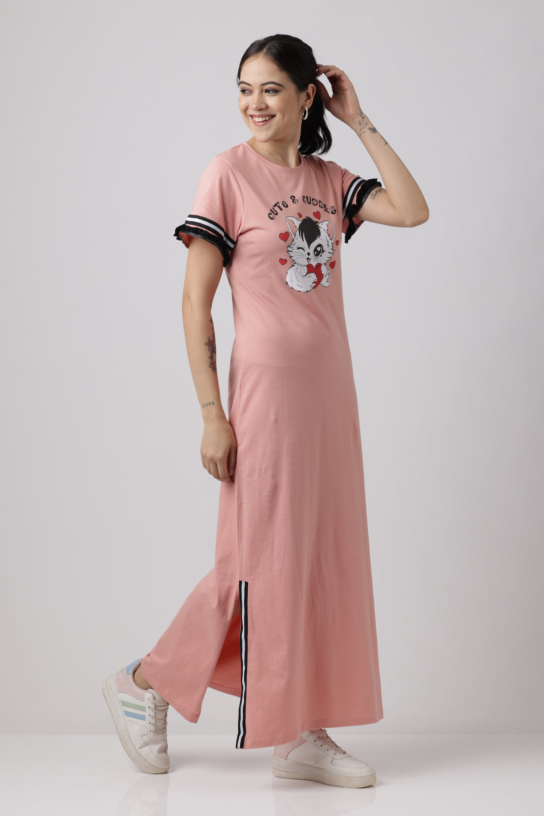 Snooze Style Dress Rose Tan Comfortable Night dress