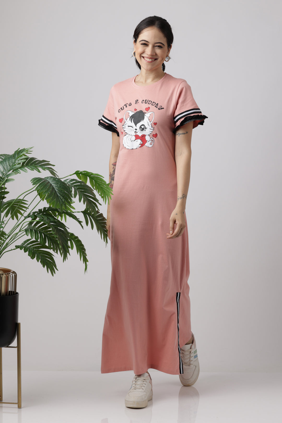 Snooze Style Dress Rose Tan Comfortable Night dress