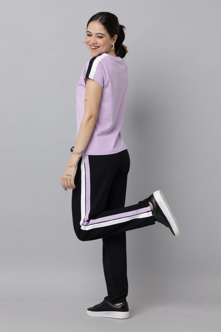 Orchid Bloom T Shirt and Pant Set for Ladies