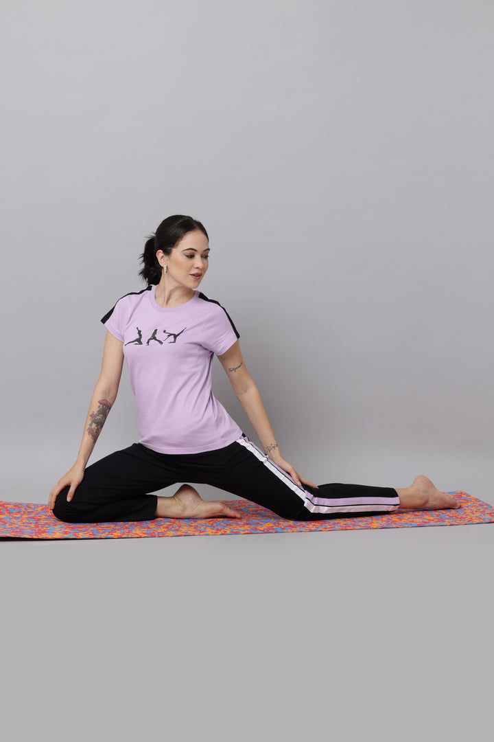 Orchid Bloom T Shirt and Pant Set for Ladies