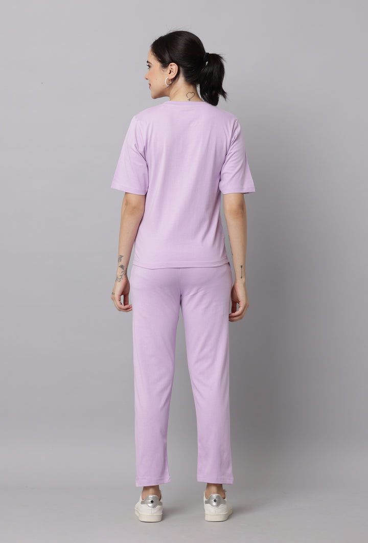 Premium Orchid Bloom Loungewear Co Ord Set for Women