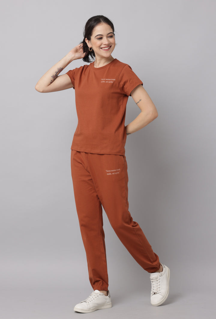 Comfortable Rust Brown Co Ord Set for Women