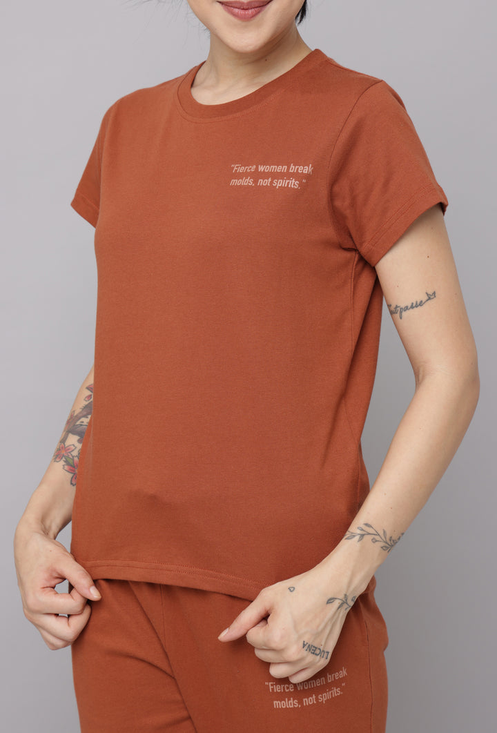 Comfortable Rust Brown Co Ord Set for Women