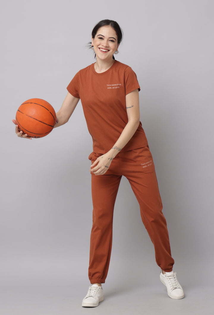 Comfortable Rust Brown Co Ord Set for Women