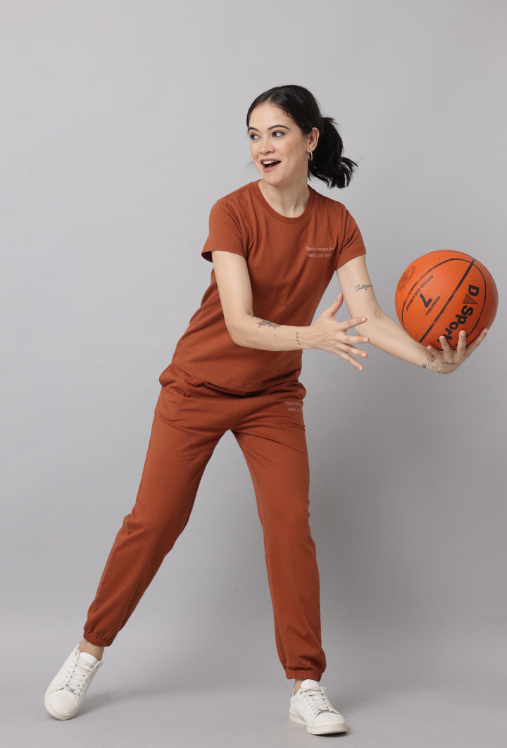 Comfortable Rust Brown Co Ord Set for Women