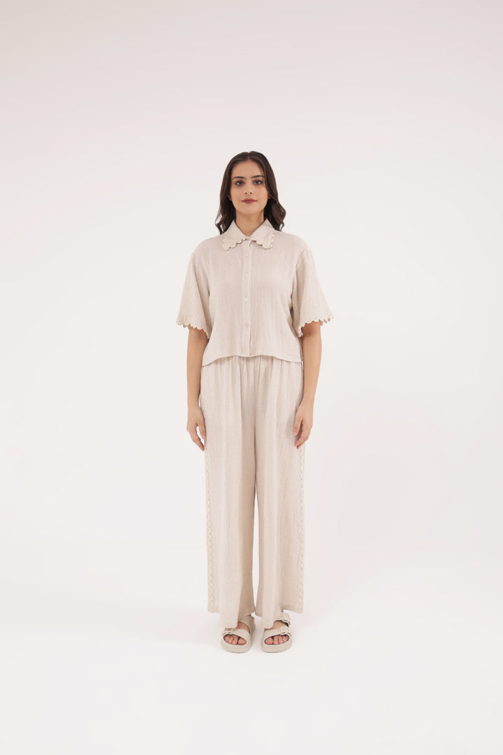 Ecru Scallop Grace Cotton Set