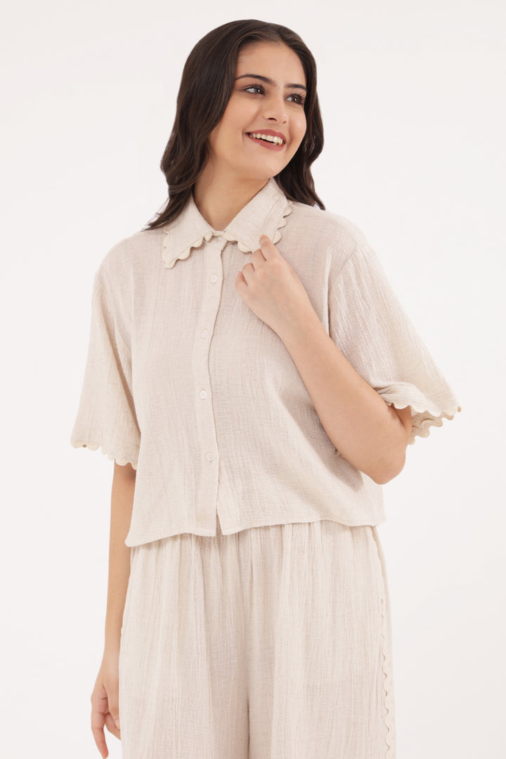 Ecru Scallop Grace Cotton Set