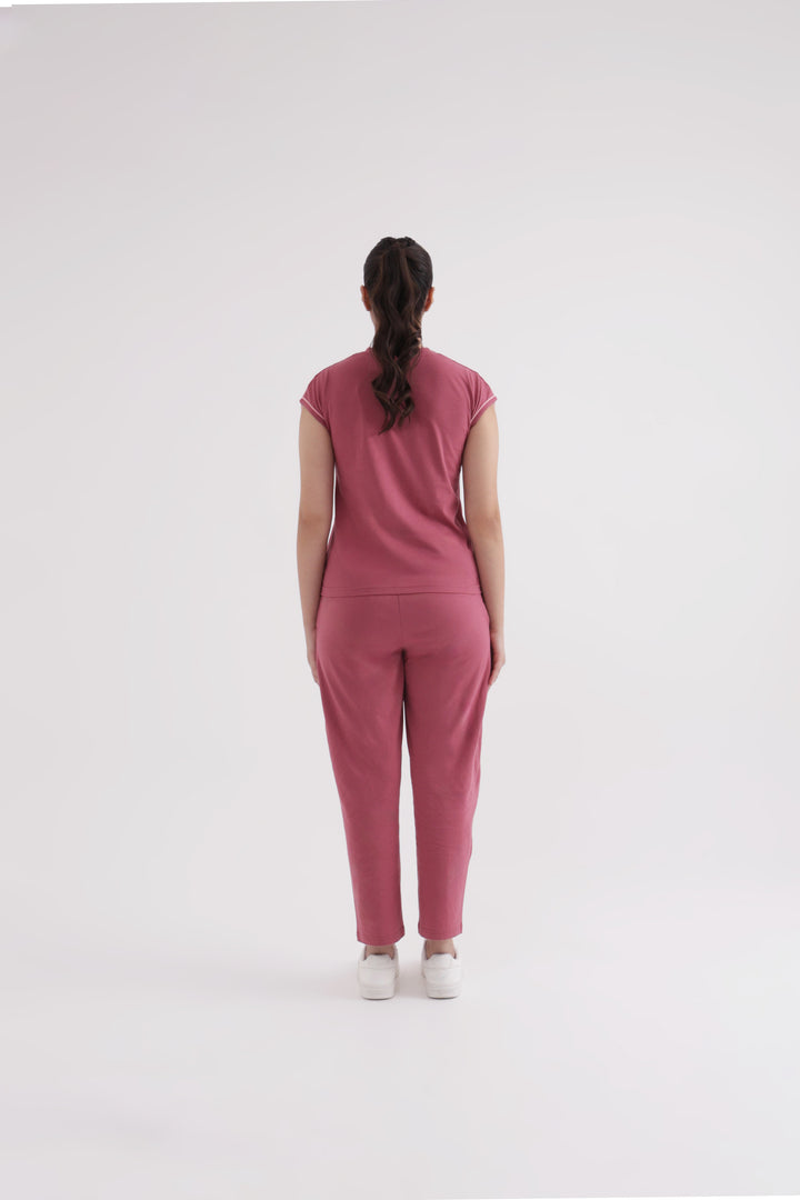 Slumber Jill Everyday Comfort Mauve Wood Cotton Jersey Coord Set