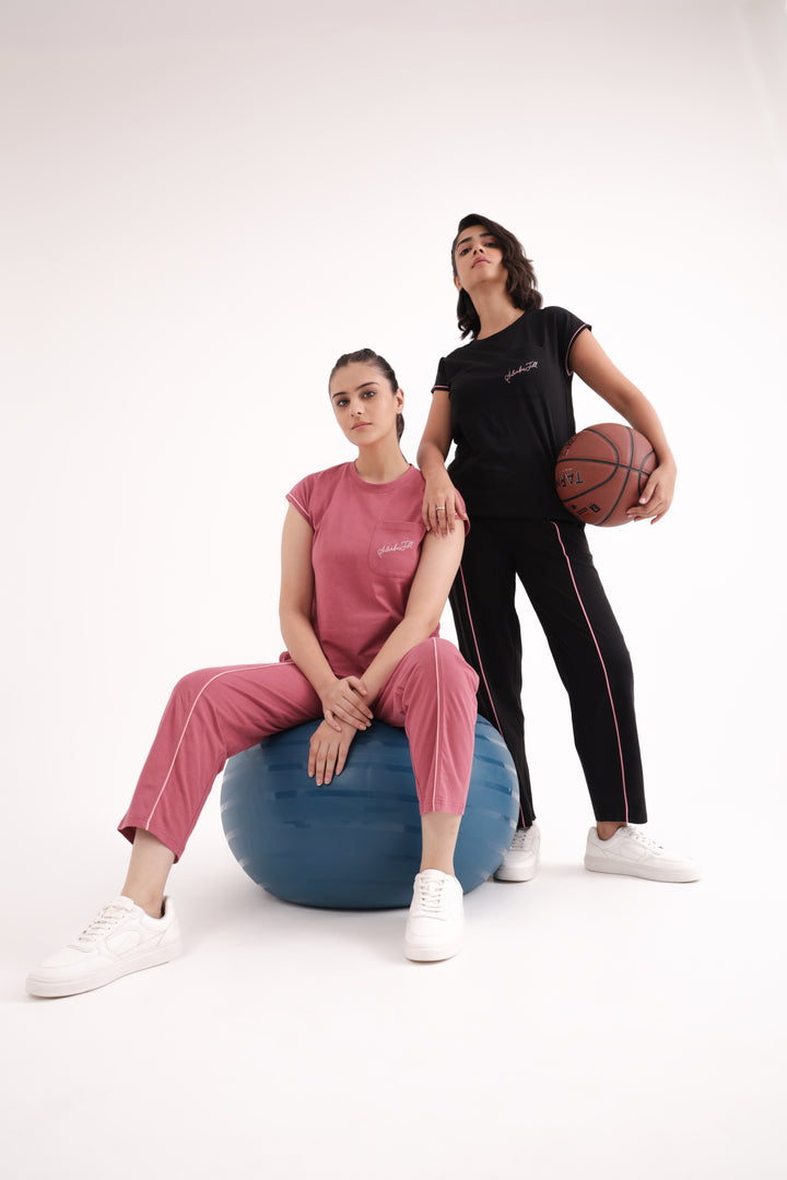 Slumber Jill Everyday Comfort Mauve Wood Cotton Jersey Coord Set