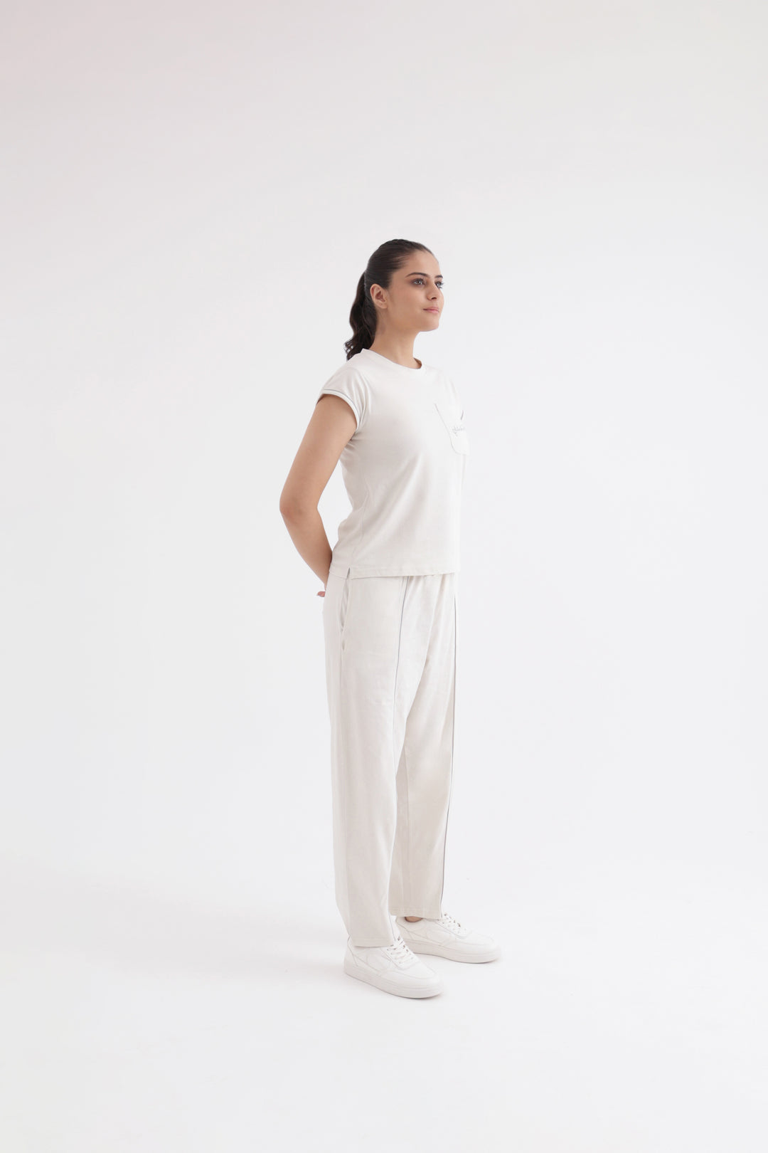 Slumber Jill Everyday Comfort White Onyx Cotton Jersey Coord Set
