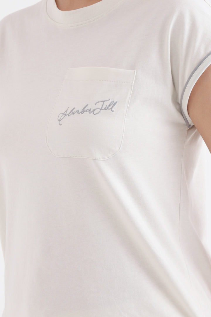 Slumber Jill Everyday Comfort White Onyx Cotton Jersey Coord Set