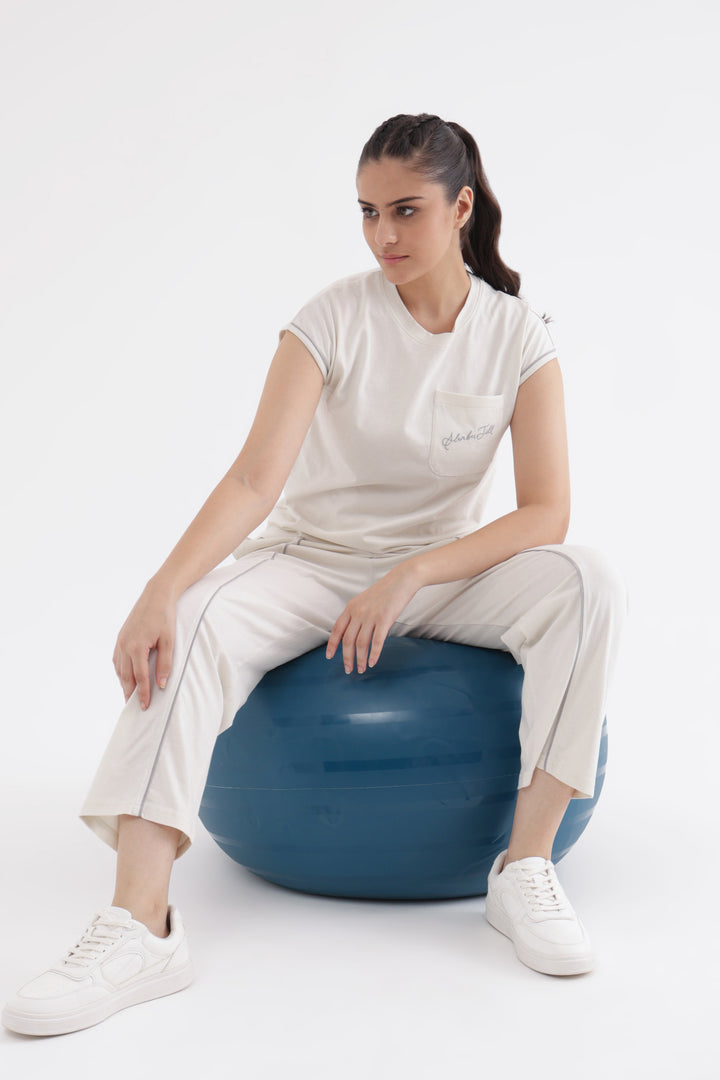 Slumber Jill Everyday Comfort White Onyx Cotton Jersey Coord Set