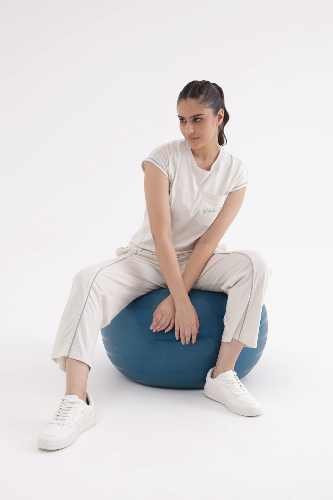 Slumber Jill Everyday Comfort White Onyx Cotton Jersey Coord Set