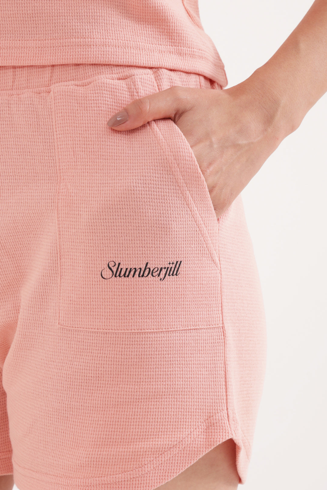 Coral Cloud  Waffle Knit Walk & Snooze Set