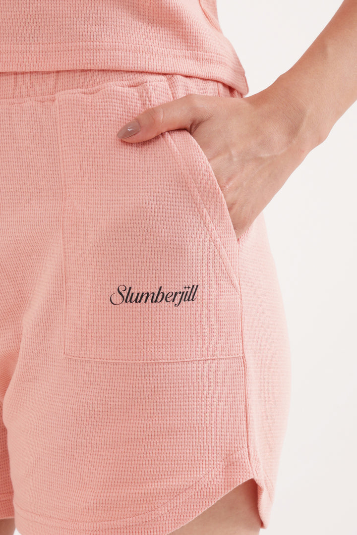 Coral Cloud  Waffle Knit Walk & Snooze Set