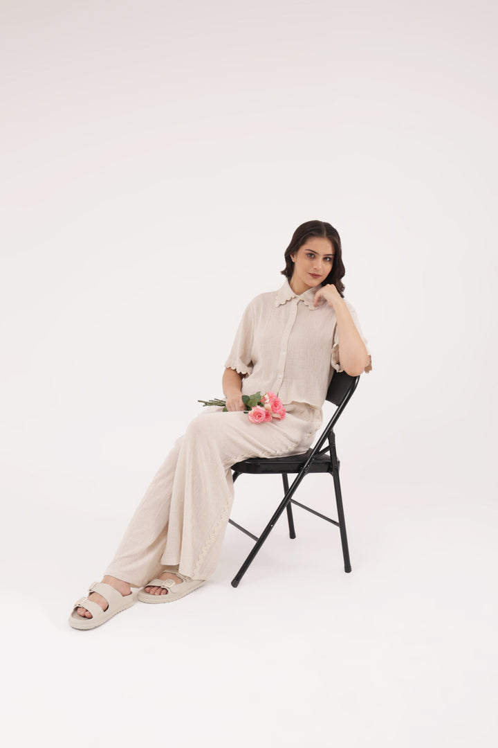 Ecru Scallop Grace Cotton Set