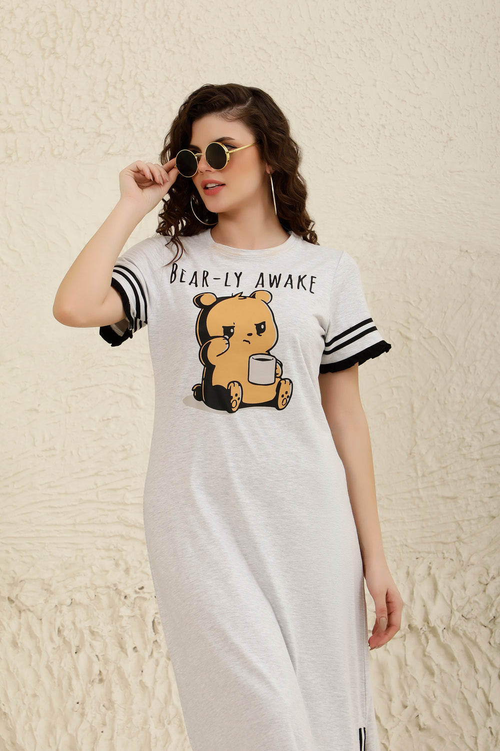 Snooze Style Comfort Dress White melange Lounge Dress