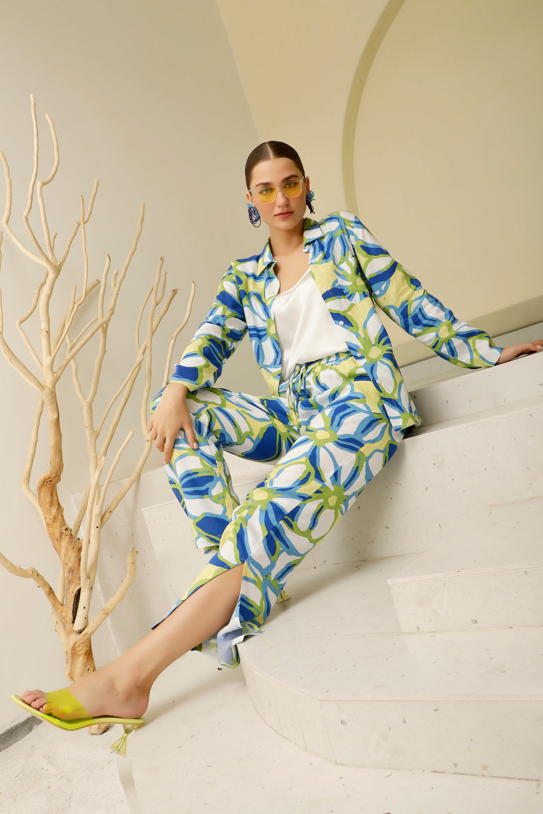 Mid Night Magic Evergreen full sleeve co ord set Women
