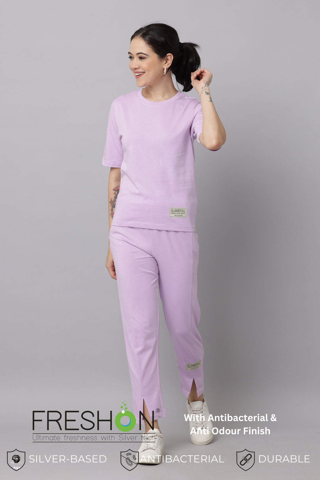Premium Orchid Bloom Loungewear Co Ord Set for Women