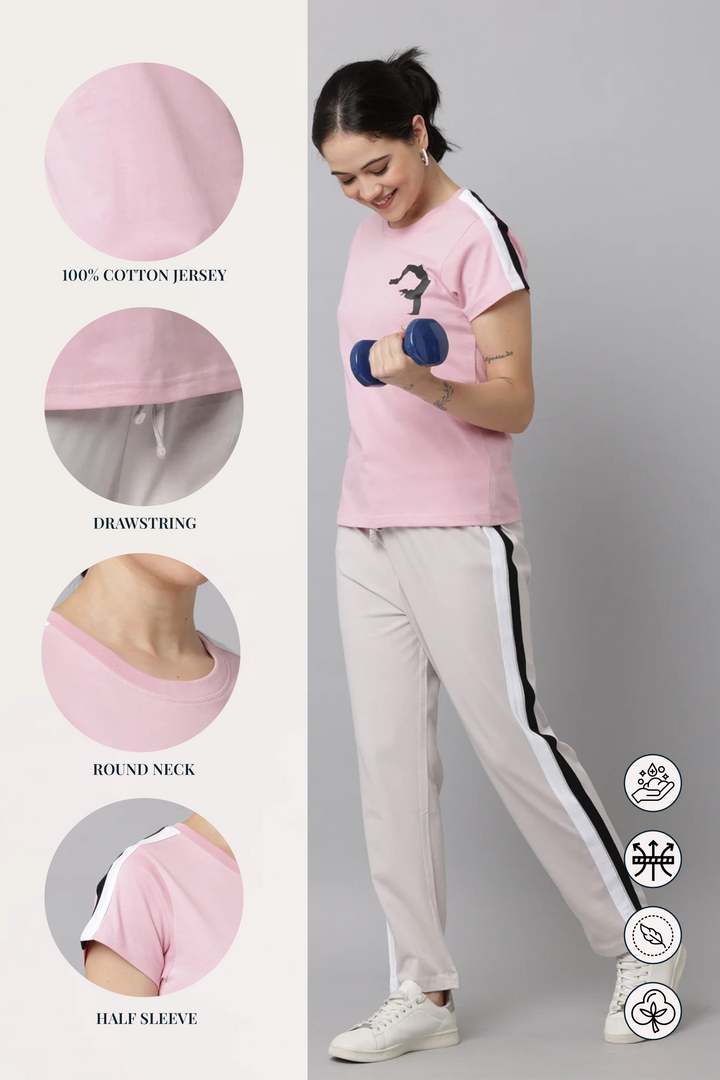 Cameo Pink Snuggle Fit  Coords Set With Freshon Finish