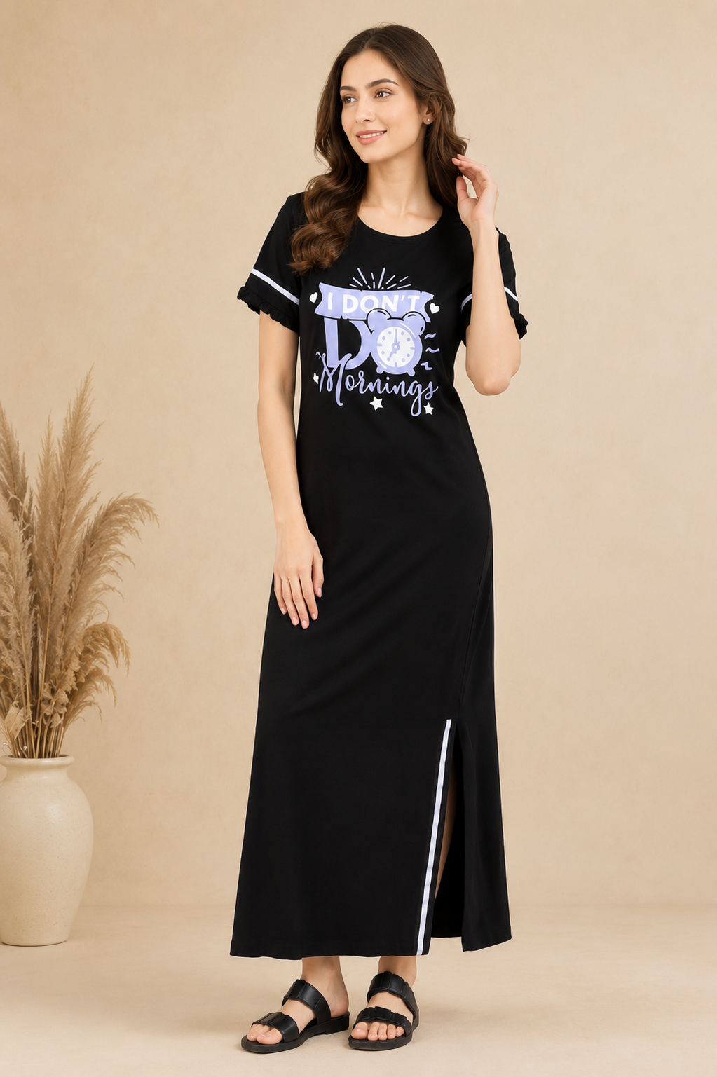 Buy Snooze Style Comfort black night dress long t shirt – SlumberJill