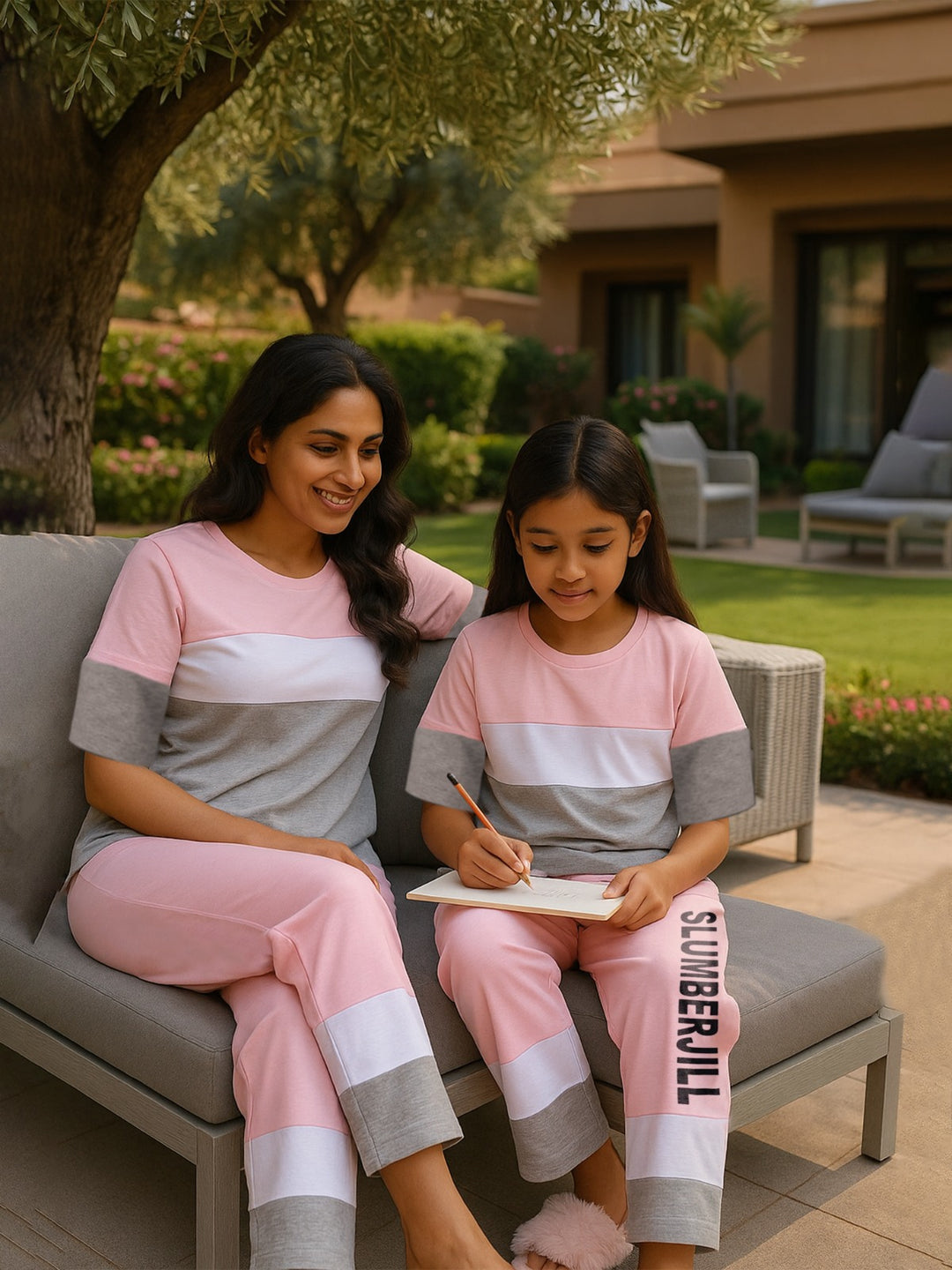 Mom & Me - Ballet Blush, Slumber Everyday Mom & Kids Cotton Coord Set