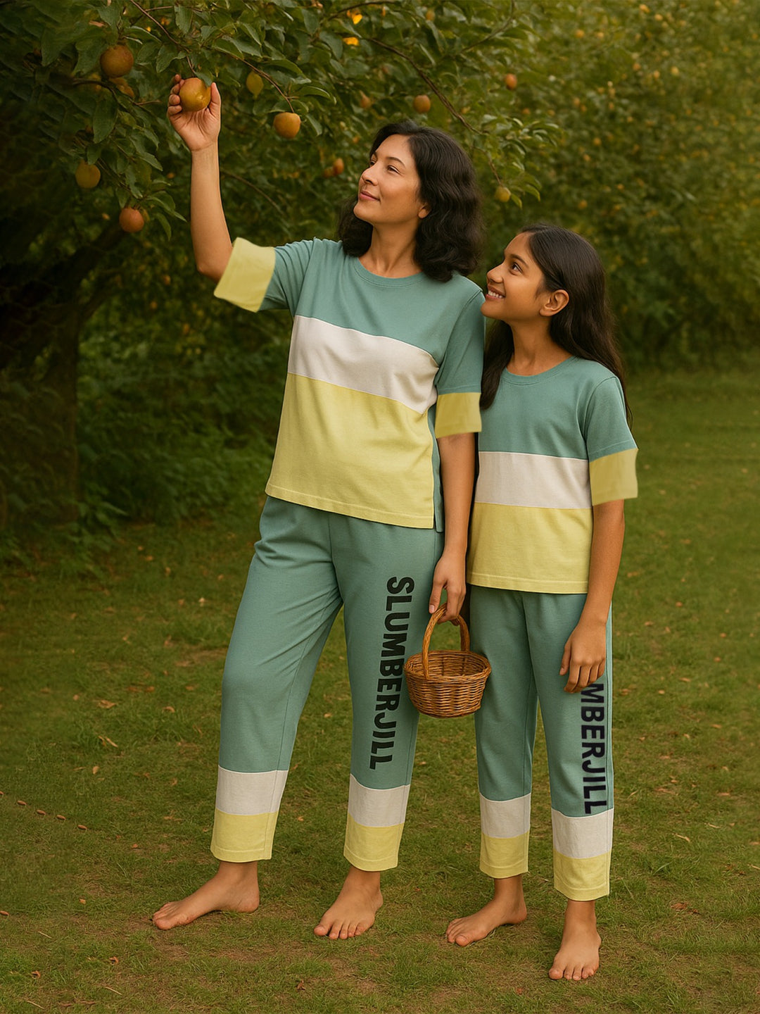 Mom & Me - Lime Lullaby, Slumber Everyday Mom & Kids Cotton Coord Set