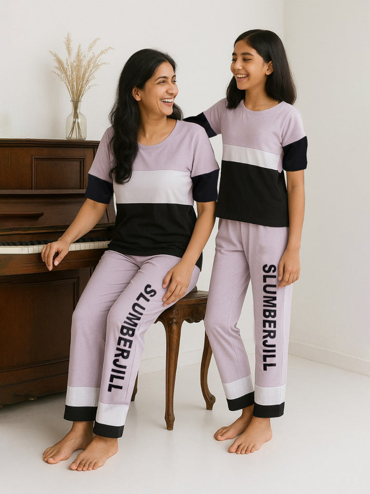 Mom & Me - Plum Fairy, Slumber Everyday Mom & Kids Cotton Coord Set