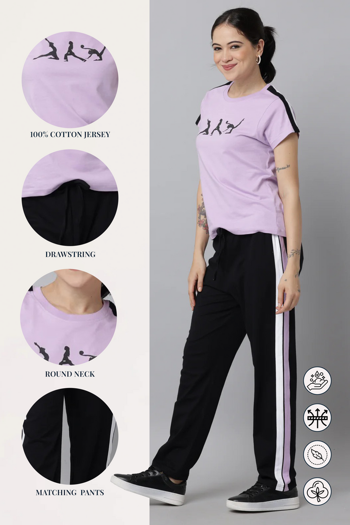 Orchid Bloom Snuggle Fit  Coords Set With Freshon Finish