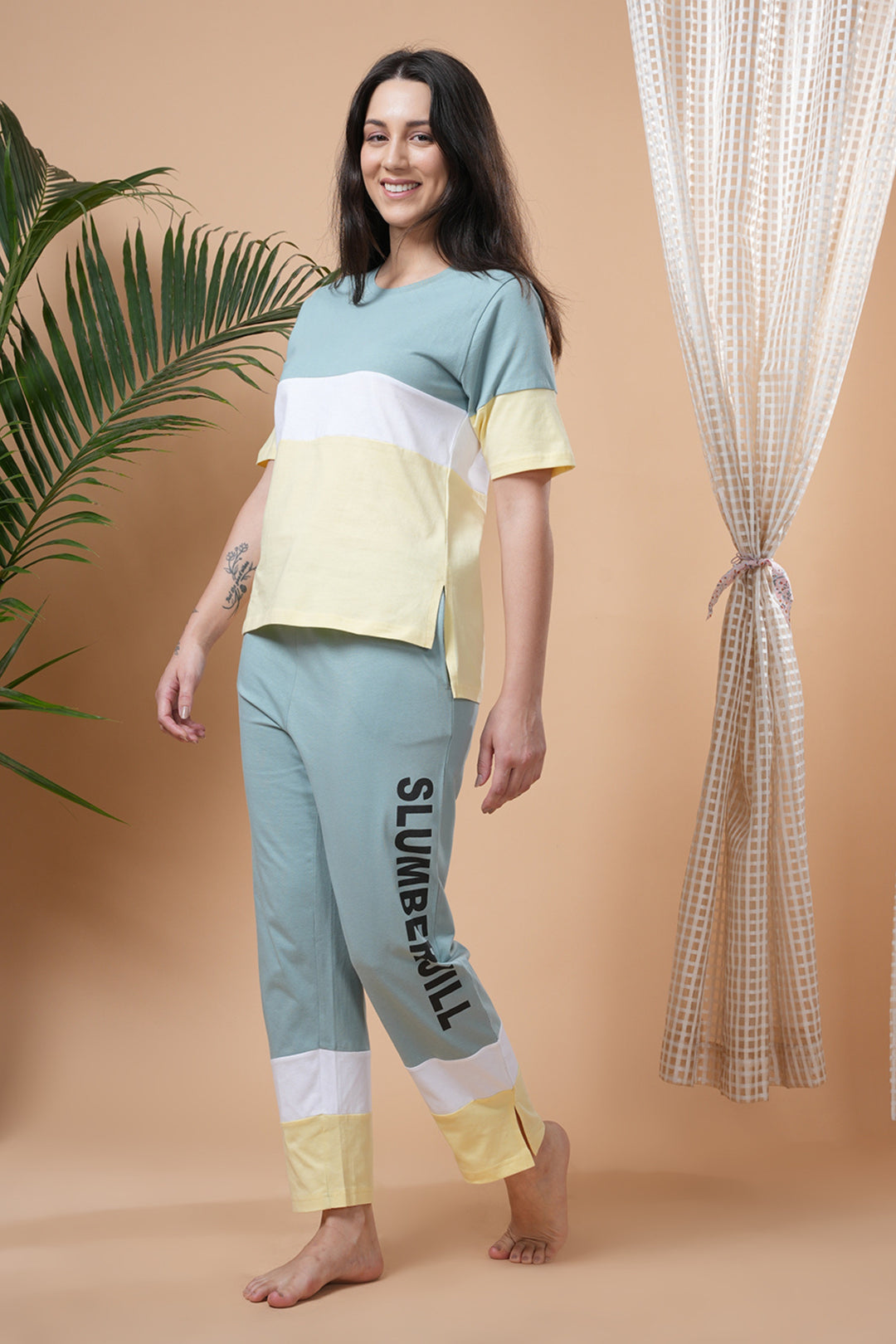 Color Block Active Wear Co Ord Set for Women