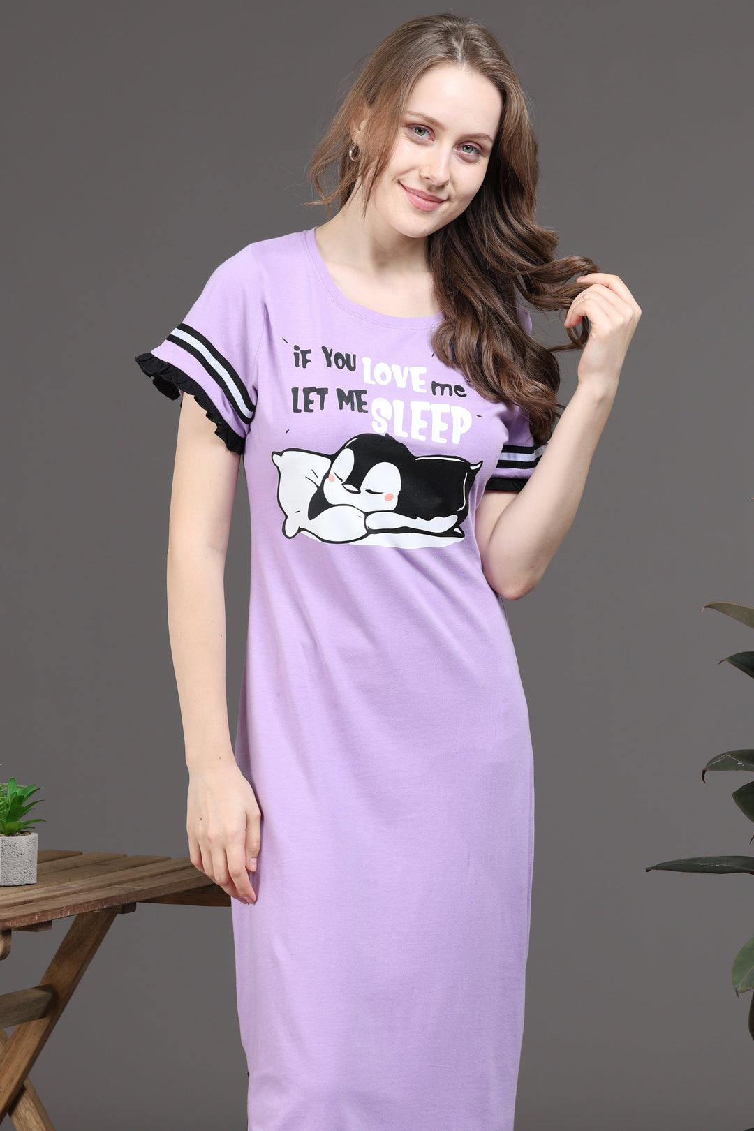 Snooze Style Comfort lavender long nighty dress