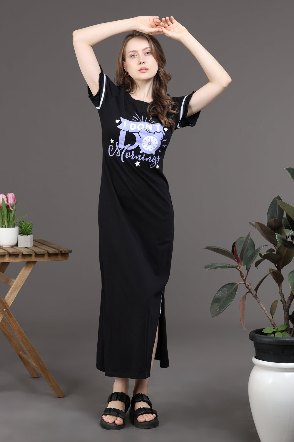 Snooze Style Comfort black night dress long t shirt