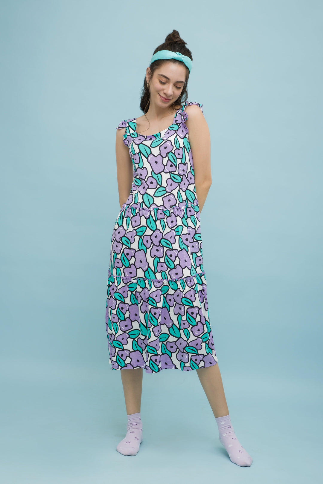 Crocus Long Dress Made of 100% sustainable viscose in Livaeco