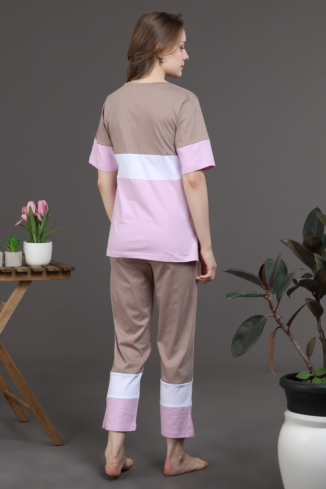 Amber Glow Lounge Cotton Co Ord Set for Women
