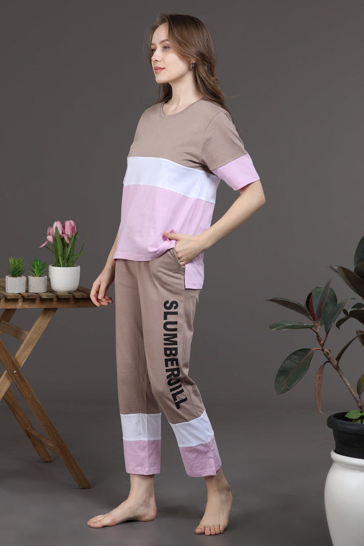 Amber Glow Lounge Cotton Co Ord Set for Women