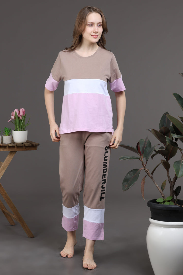Amber Glow Lounge Cotton Co Ord Set for Women