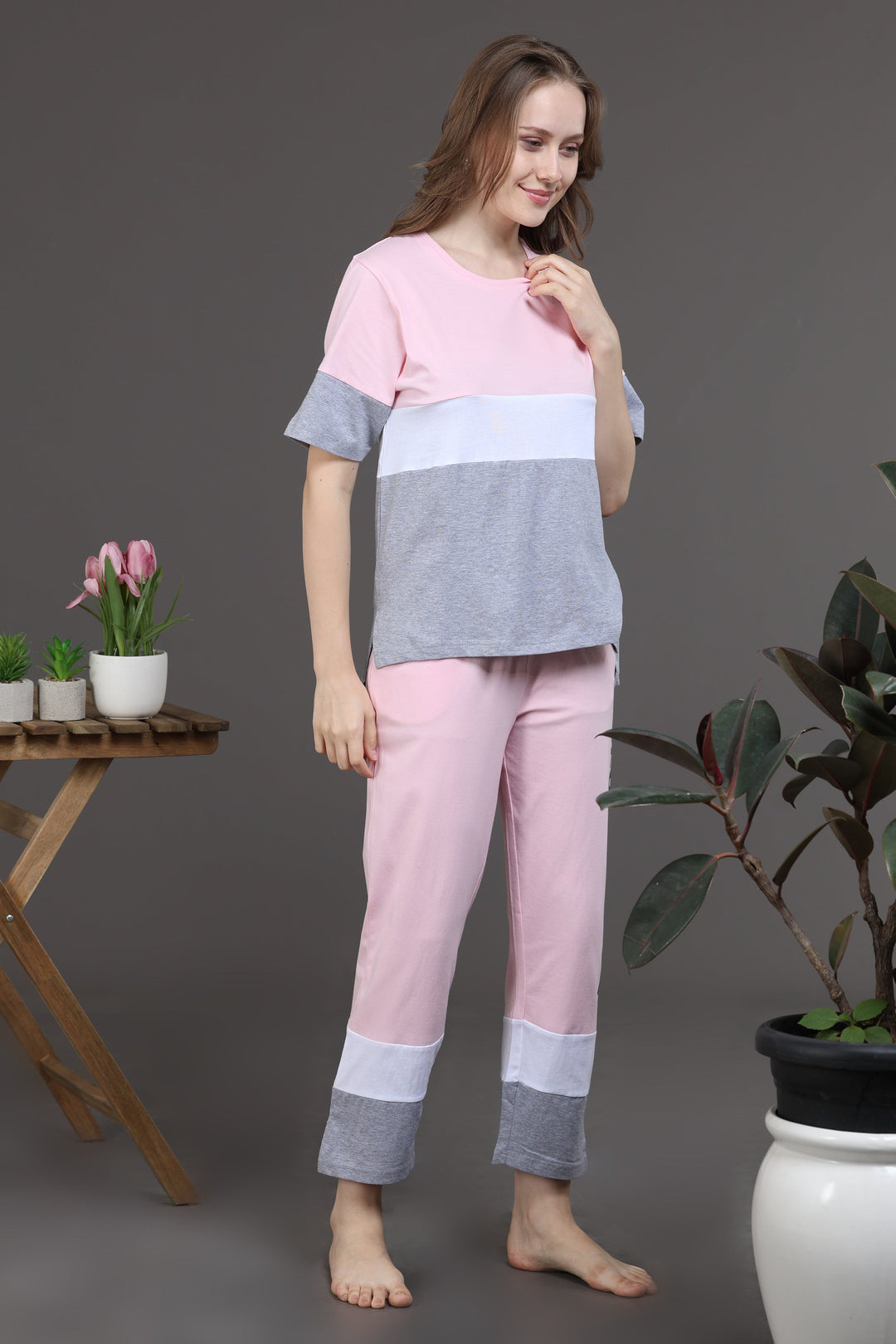 Cotton Blush Pink Co Ords Sets for Women