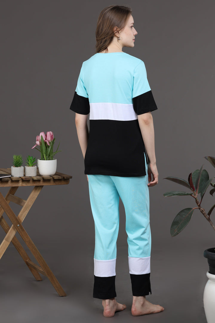 Aqua Cascade Lounge Co Ord Set for Women