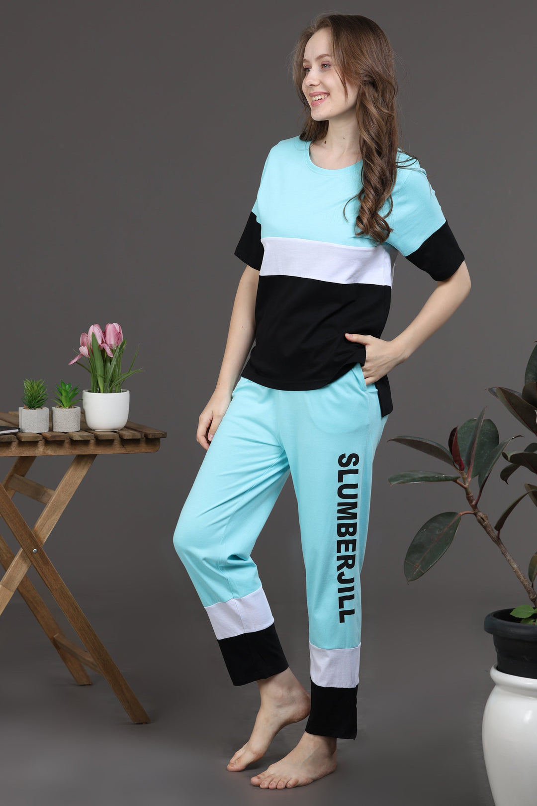 Aqua Cascade Lounge Co Ord Set for Women