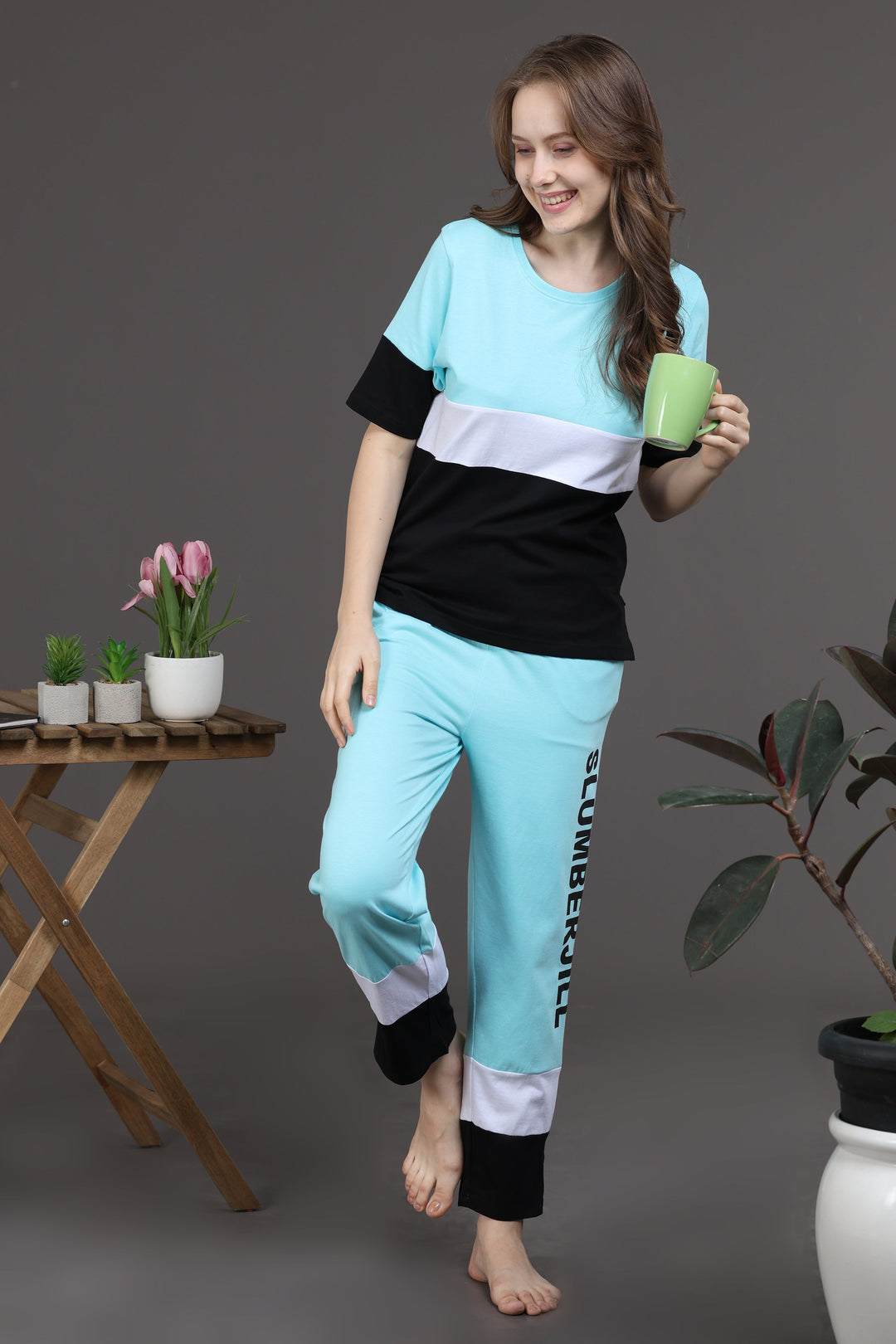 Aqua Cascade Lounge Co Ord Set for Women