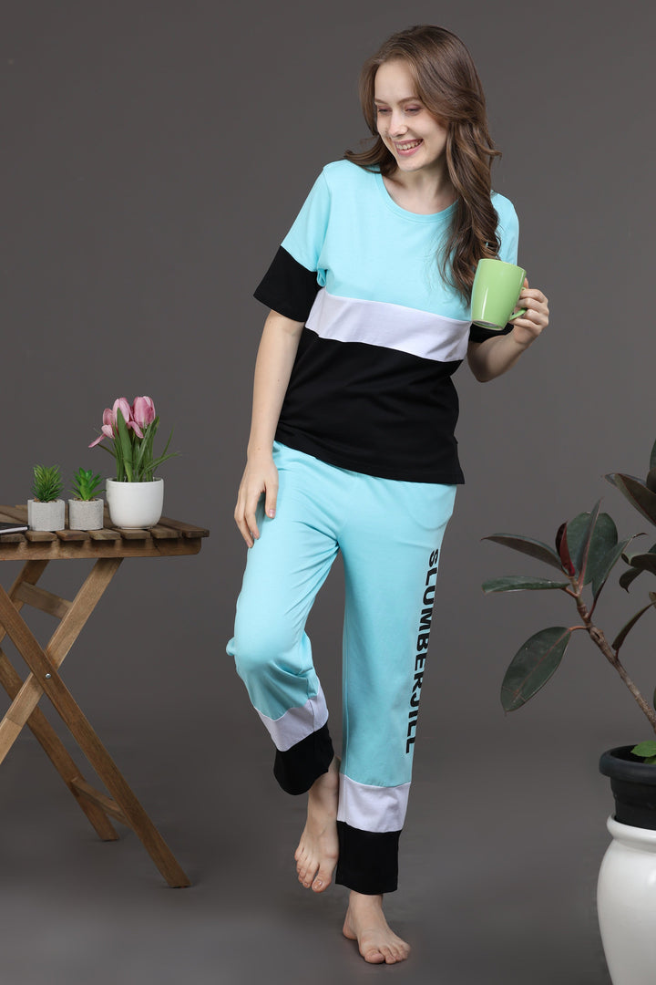 Aqua Cascade Lounge Co Ord Set for Women