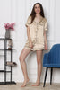 Golden Bliss Button Through Collared Half Sleeve Short Set in Japan Satin