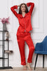 Ember Bliss Button Through Collared Pyjama Set in Japan Satin