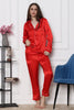Ember Bliss Button Through Collared Pyjama Set in Japan Satin