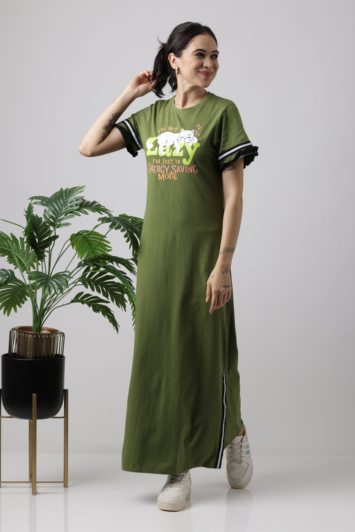 Snooze Style Comfort Dress Cedar Green