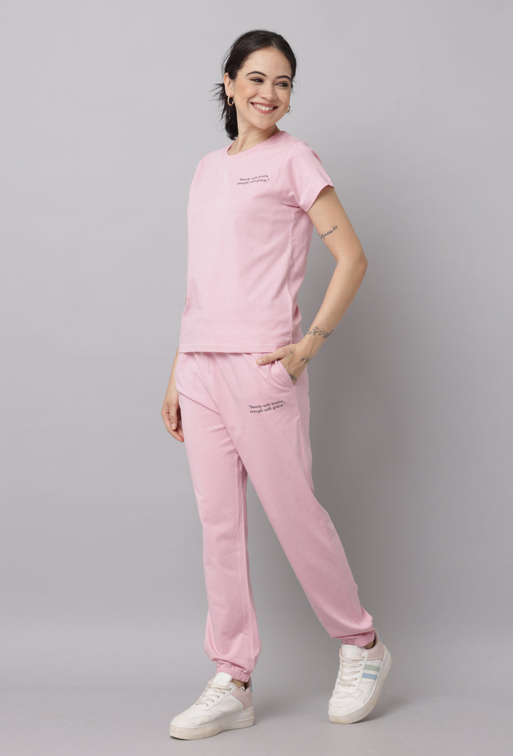 Slumber Jill Comfort Essential Cameo Pink Coords Set With Freshon Finish