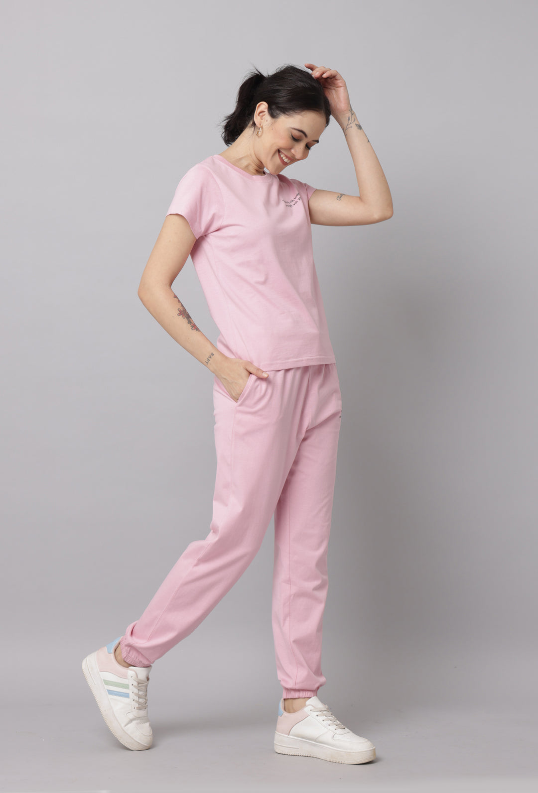 Slumber Jill Comfort Essential Cameo Pink Coords Set With Freshon Finish