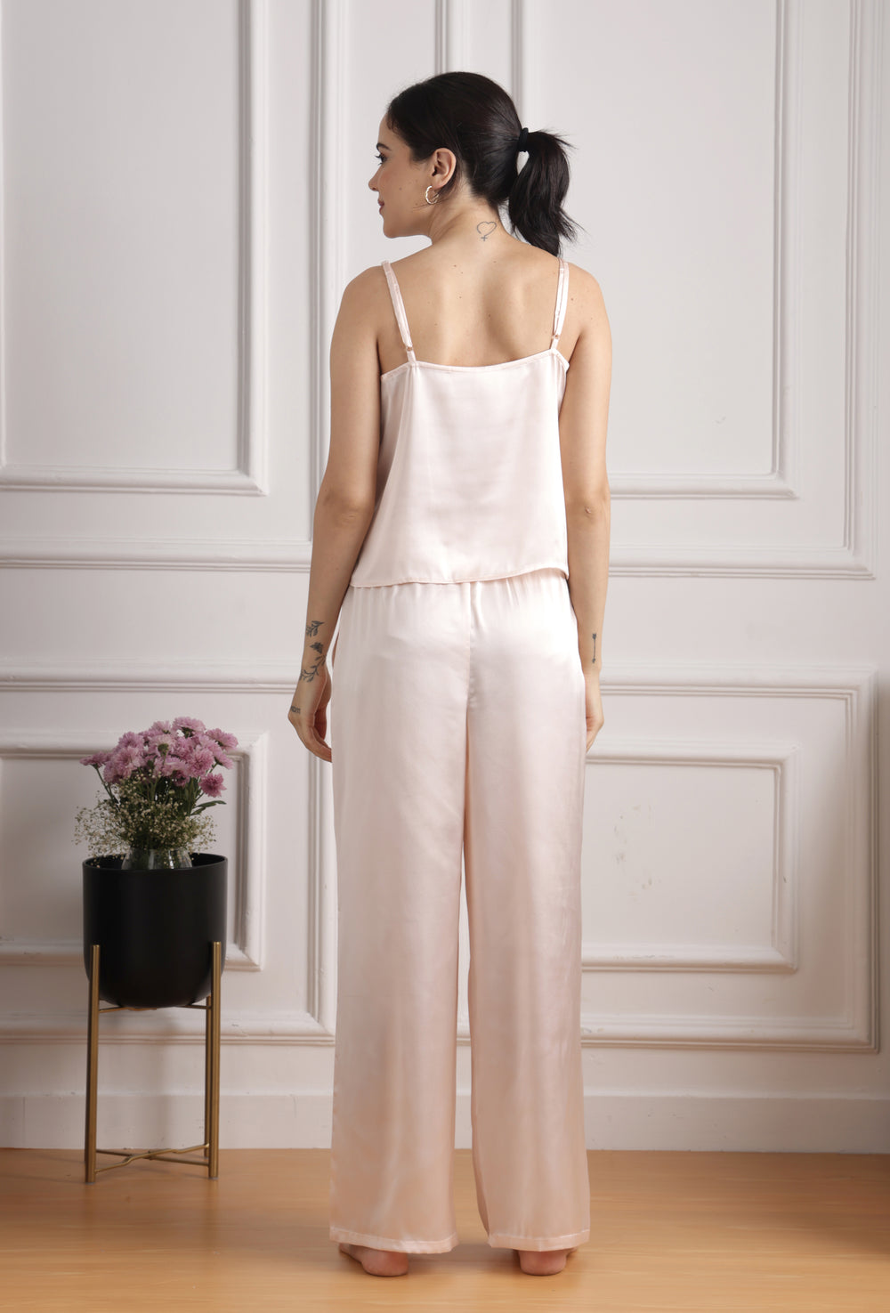 Sunset Blush Cami Women Satin Pajamas 