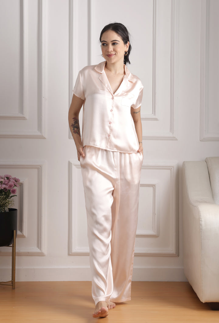 Sunset Blush Collared PJ Set